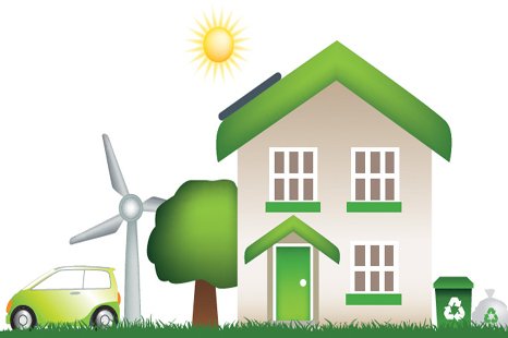 A house with a wind turbine and a car

Description automatically generated