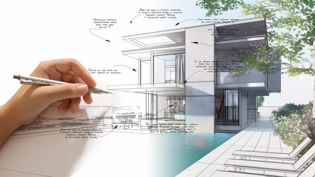 A person drawing a house

Description automatically generated